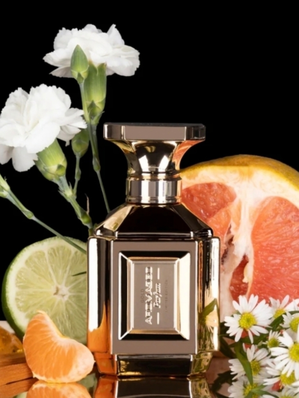 NIB AROMA360 Luxury Gold Glass Parfum Bottle 50ml